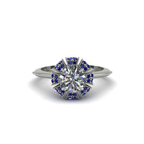 Sapphire Crown Halo Engagement Ring - Annie No. 63 image 1