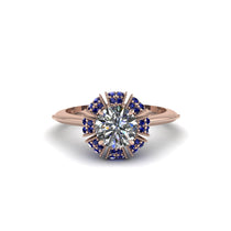 Sapphire Crown Halo Engagement Ring - Annie No. 62 image 1