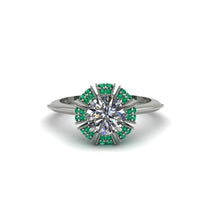 Emerald Crown Halo Engagement Ring - Annie No. 18 image 1