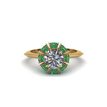 Emerald Crown Halo Engagement Ring - Annie No. 16 image 1