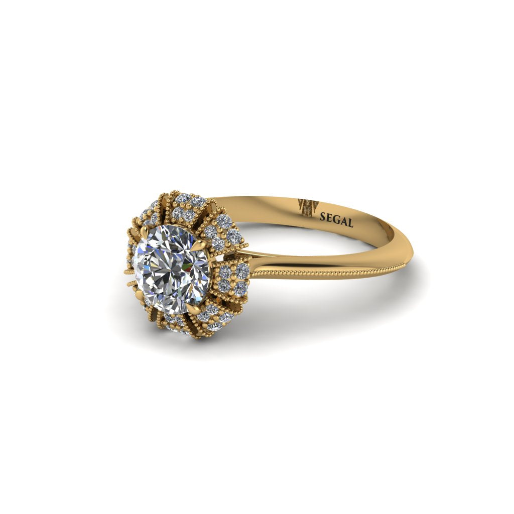 Diamond Crown Halo Engagement Ring - Annie No. 1