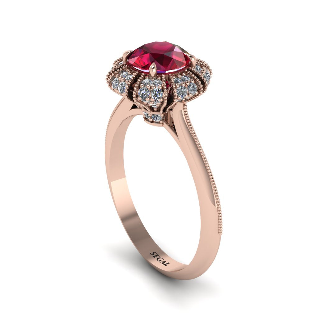 Diamond Crown Halo Engagement Ring - Annie No. 11
