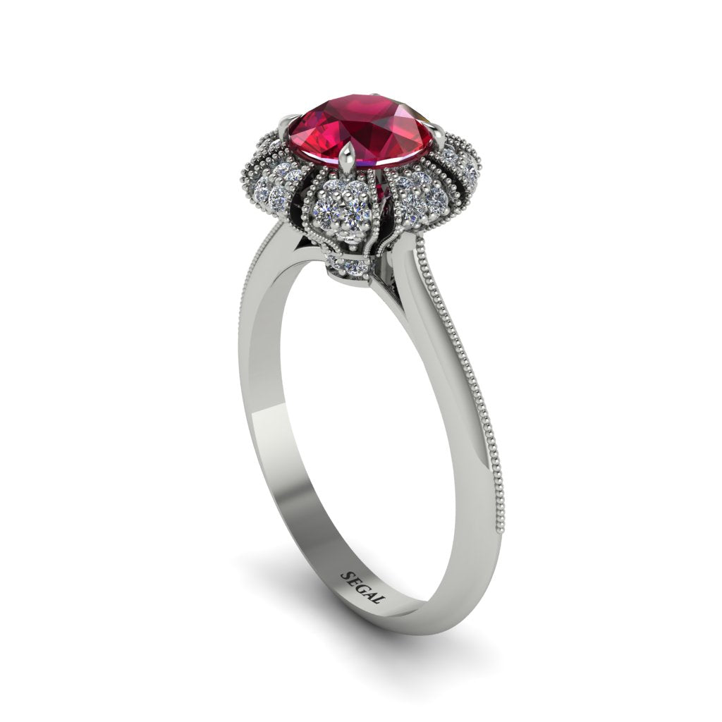 Diamond Crown Halo Engagement Ring - Annie No. 12
