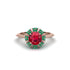 Emerald Crown Halo Engagement Ring - Annie No. 26