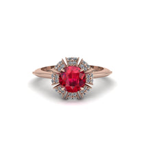 Diamond Crown Halo Engagement Ring - Annie No. 11 image 1