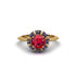 Sapphire Crown Halo Engagement Ring - Annie No. 70