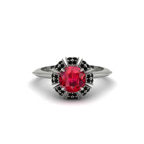 Black Diamond Crown Halo Engagement Ring - Annie No. 42 image 1