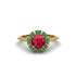 Emerald Crown Halo Engagement Ring - Annie No. 25
