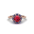 Sapphire Crown Halo Engagement Ring - Annie No. 71