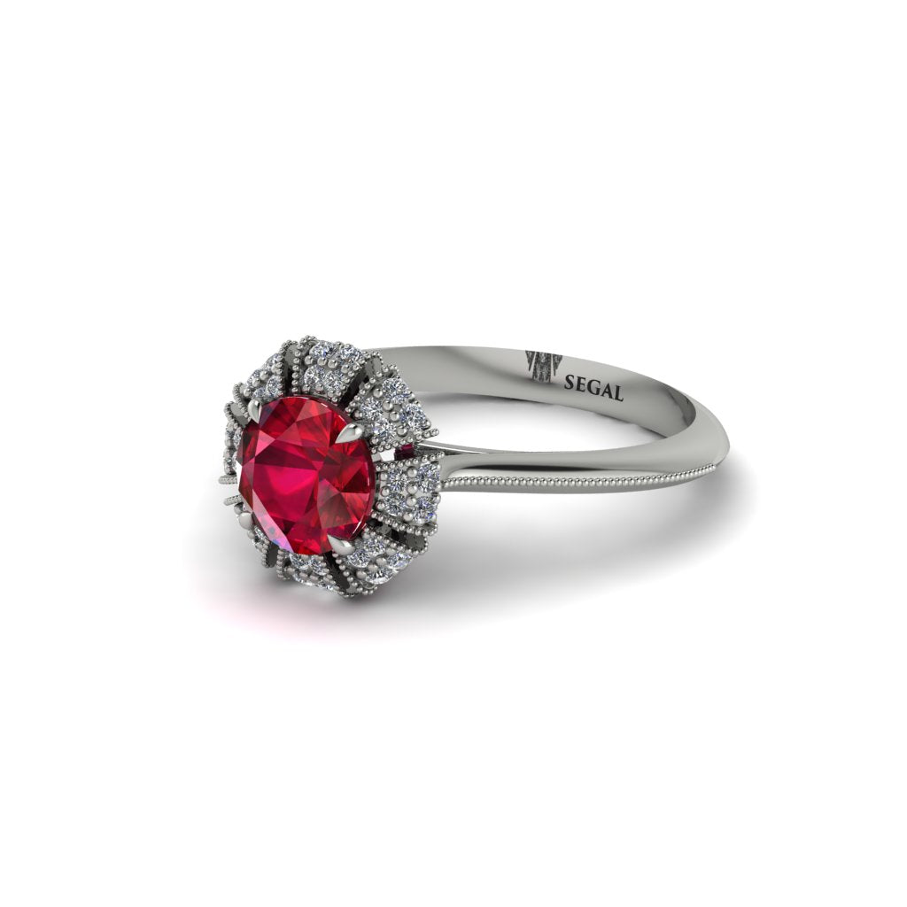 Diamond Crown Halo Engagement Ring - Annie No. 12