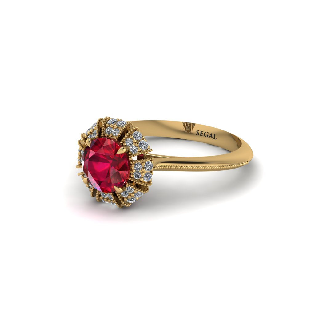 Diamond Crown Halo Engagement Ring - Annie No. 10