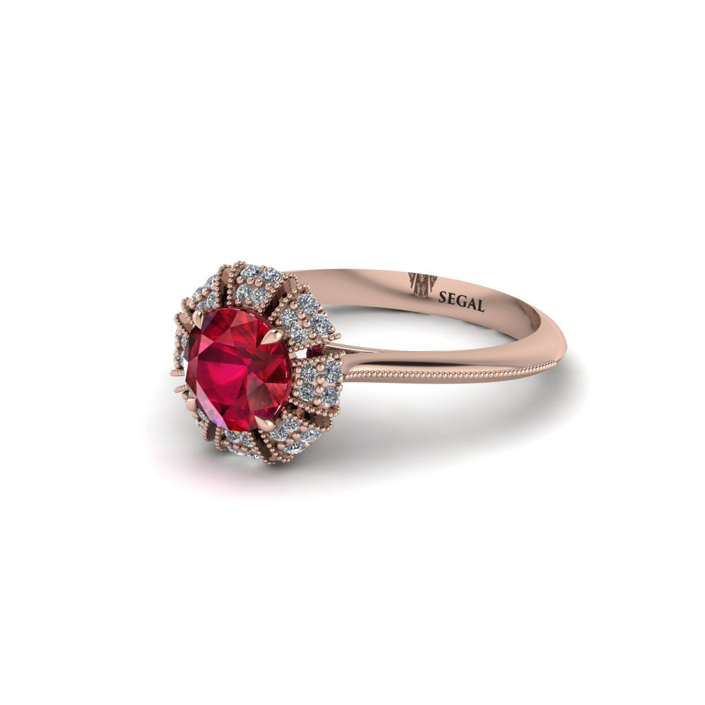 Diamond Crown Halo Engagement Ring - Annie No. 11