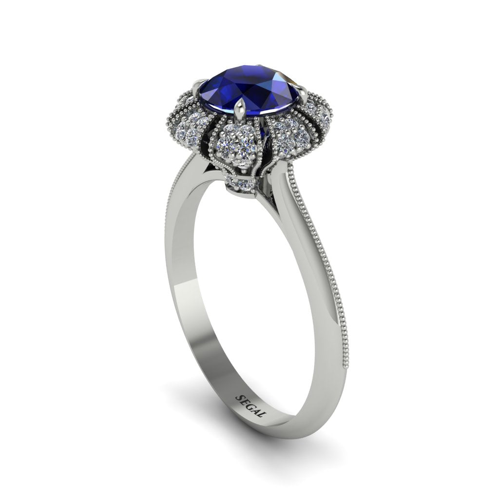 Diamond Crown Halo Engagement Ring - Annie No. 15