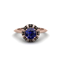 Black Diamond Crown Halo Engagement Ring - Annie No. 44 image 1