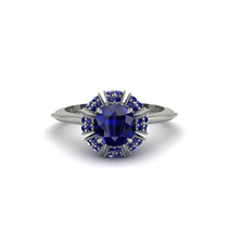 Sapphire Crown Halo Engagement Ring - Annie No. 75 image 1