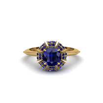 Sapphire Crown Halo Engagement Ring - Annie No. 73 image 1