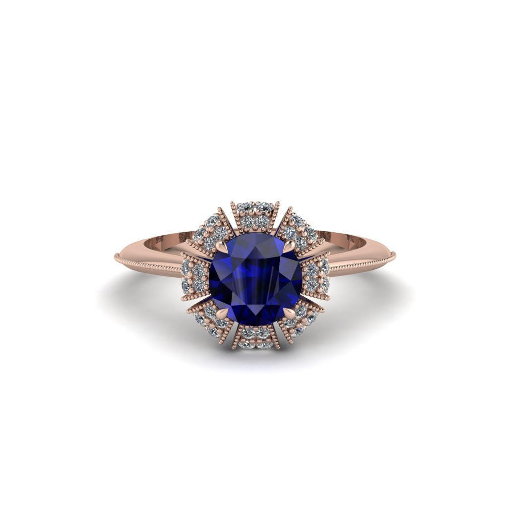 Diamond Crown Halo Engagement Ring - Annie No. 14