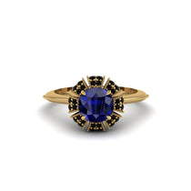 Black Diamond Crown Halo Engagement Ring - Annie No. 43 image 1