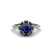 Black Diamond Crown Halo Engagement Ring - Annie No. 45 image 1