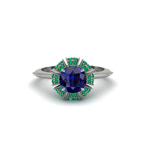 Emerald Crown Halo Engagement Ring - Annie No. 30 image 1