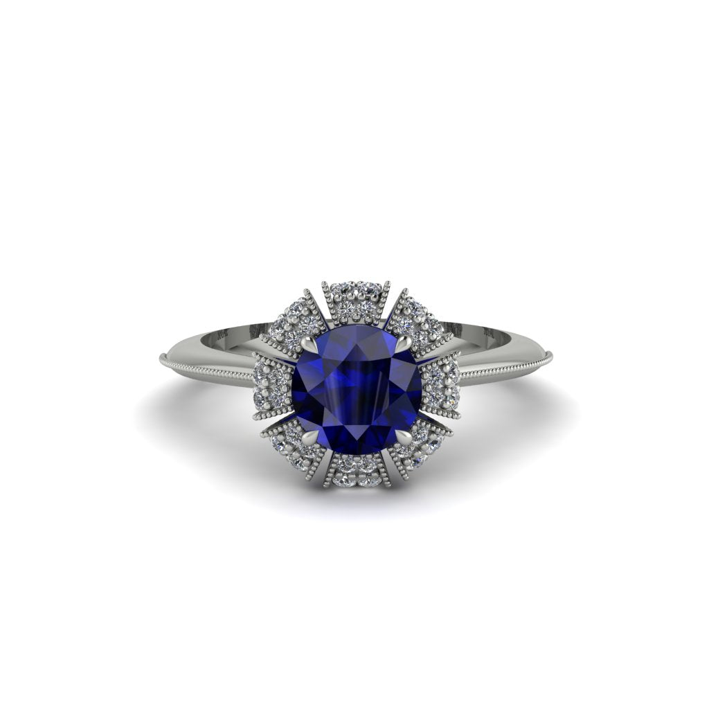 Diamond Crown Halo Engagement Ring - Annie No. 15
