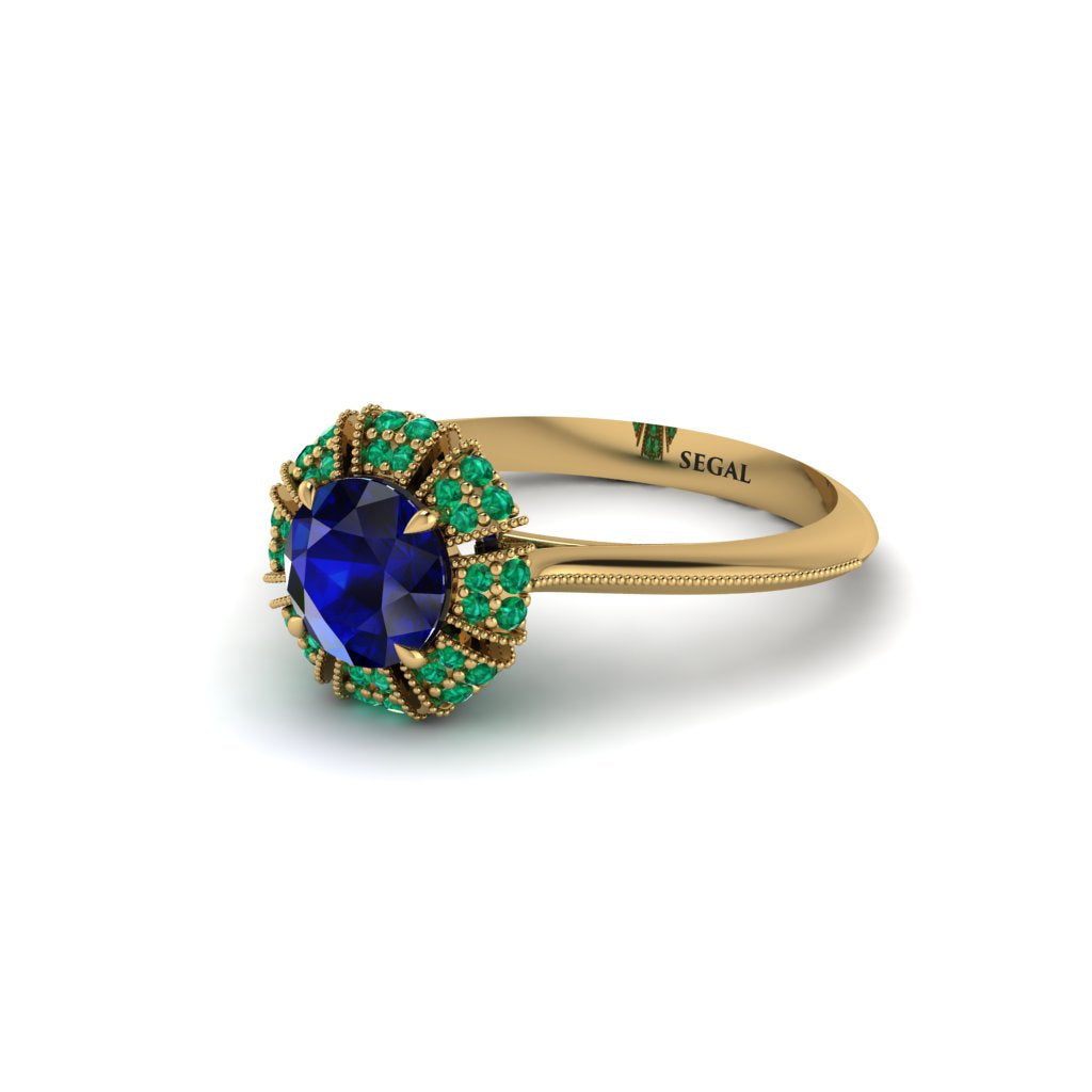 Emerald Crown Halo Engagement Ring - Annie No. 28