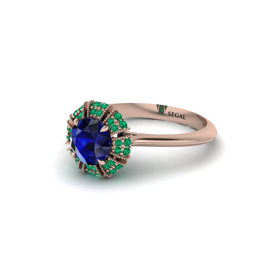 Emerald Crown Halo Engagement Ring - Annie No. 29