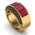 Ruby Cluster Wide Fancy Wedding Band - Kyla No. 40