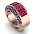 Ruby Cluster Wide Fancy Wedding Band - Kyla No. 71