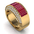 Ruby Cluster Wide Fancy Wedding Band - Kyla No. 10 image 1