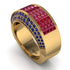 Ruby Cluster Wide Fancy Wedding Band - Kyla No. 70