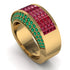 Ruby Cluster Wide Fancy Wedding Band - Kyla No. 25
