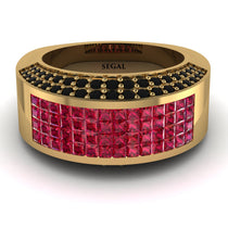 Ruby Cluster Wide Fancy Wedding Band - Kyla No. 40 image 1