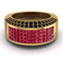 Ruby Cluster Wide Fancy Wedding Band - Kyla No. 40