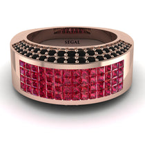 Ruby Cluster Wide Fancy Wedding Band - Kyla No. 41 image 1