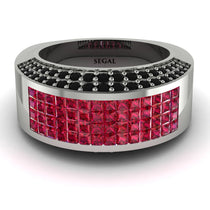 Ruby Cluster Wide Fancy Wedding Band - Kyla No. 42 image 1