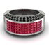 Ruby Cluster Wide Fancy Wedding Band - Kyla No. 42