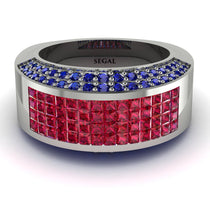 Ruby Cluster Wide Fancy Wedding Band - Kyla No. 72 image 1