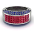 Ruby Cluster Wide Fancy Wedding Band - Kyla No. 72
