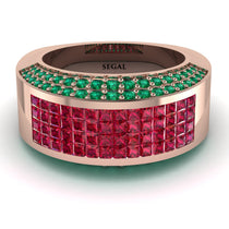 Ruby Cluster Wide Fancy Wedding Band - Kyla No. 26 image 1