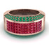 Ruby Cluster Wide Fancy Wedding Band - Kyla No. 26