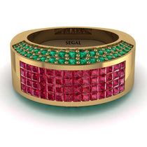 Ruby Cluster Wide Fancy Wedding Band - Kyla No. 25 image 1
