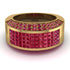 Ruby Cluster Wide Fancy Wedding Band - Kyla No. 55