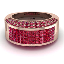 Ruby Cluster Wide Fancy Wedding Band - Kyla No. 56 image 1