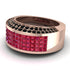 Ruby Cluster Wide Fancy Wedding Band - Kyla No. 41