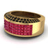 Ruby Cluster Wide Fancy Wedding Band - Kyla No. 40