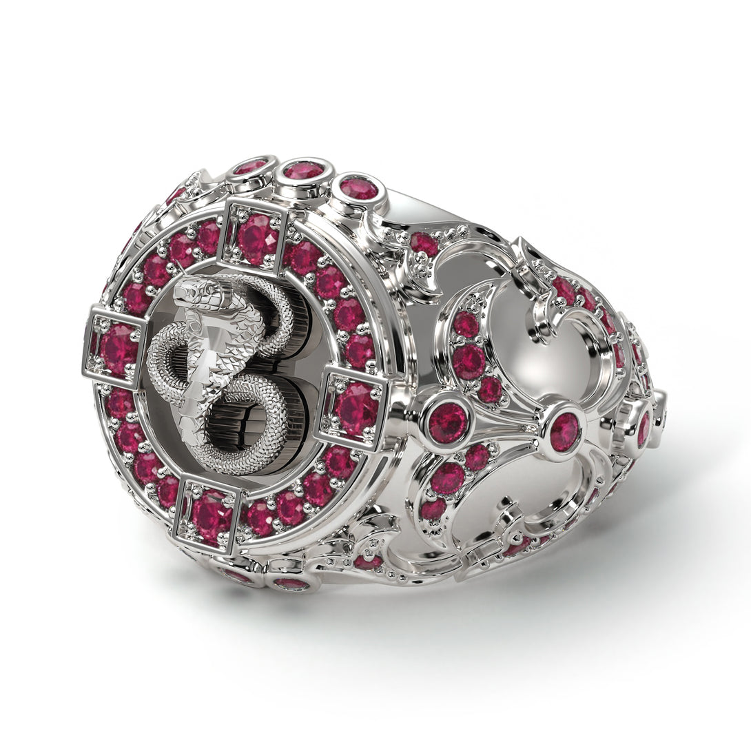 Ruby Cobra Gold Men's Fashion Ring - Waylon No. 12