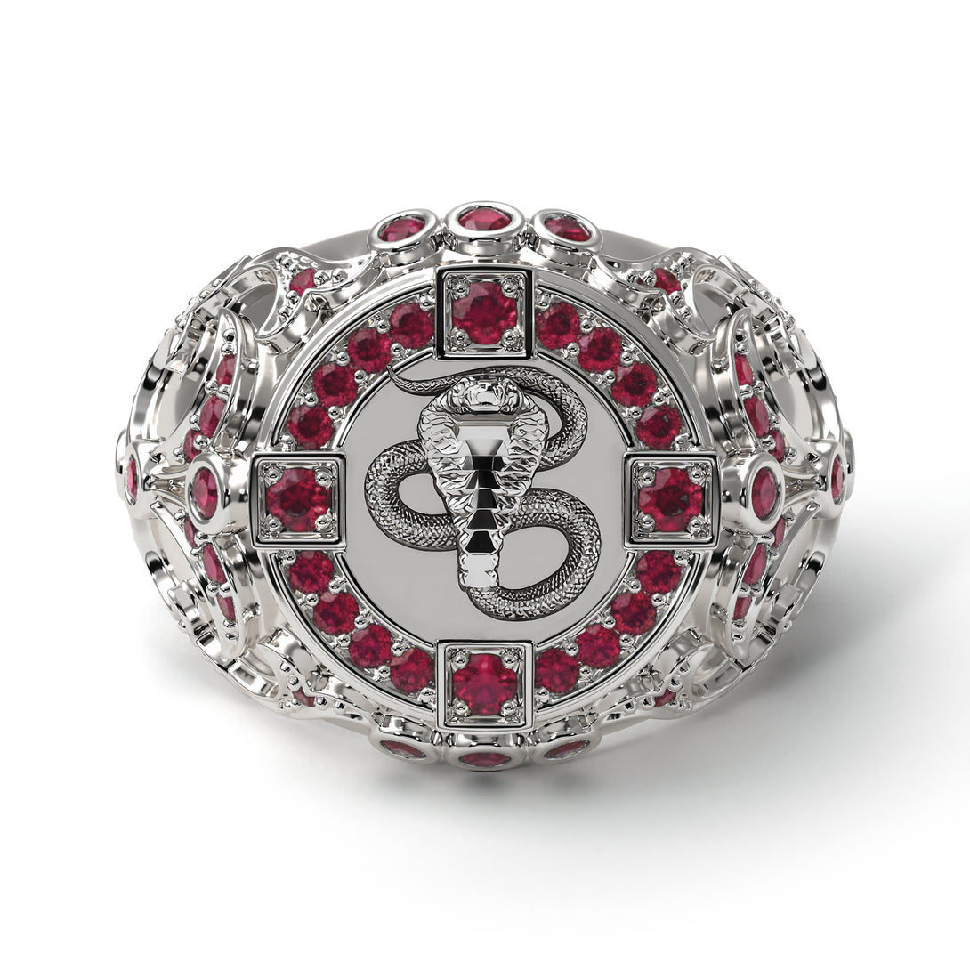 Ruby Cobra Gold Men's Fashion Ring - Waylon No. 12