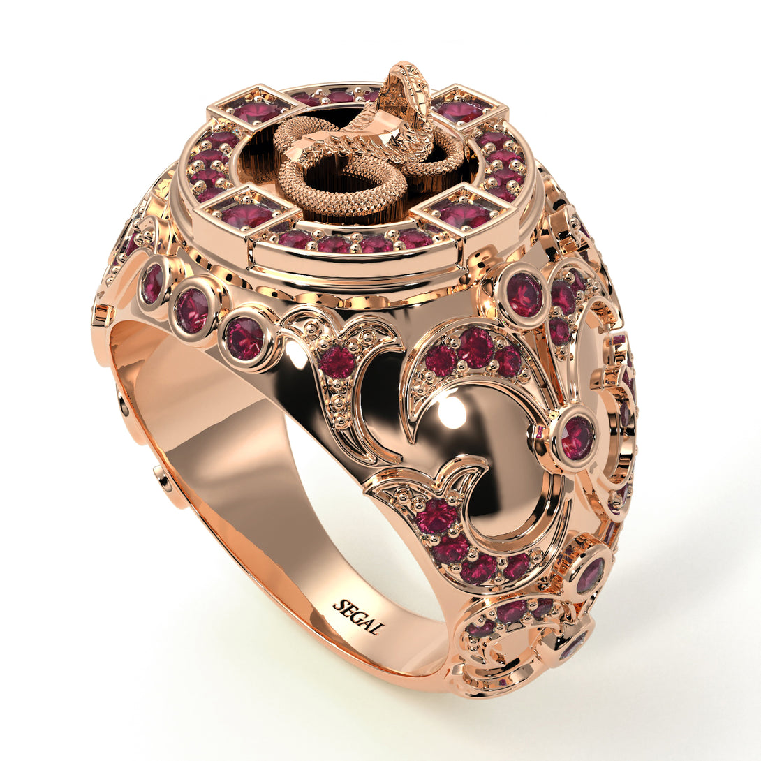 Ruby Cobra Gold Men's Fashion Ring - Waylon No. 11