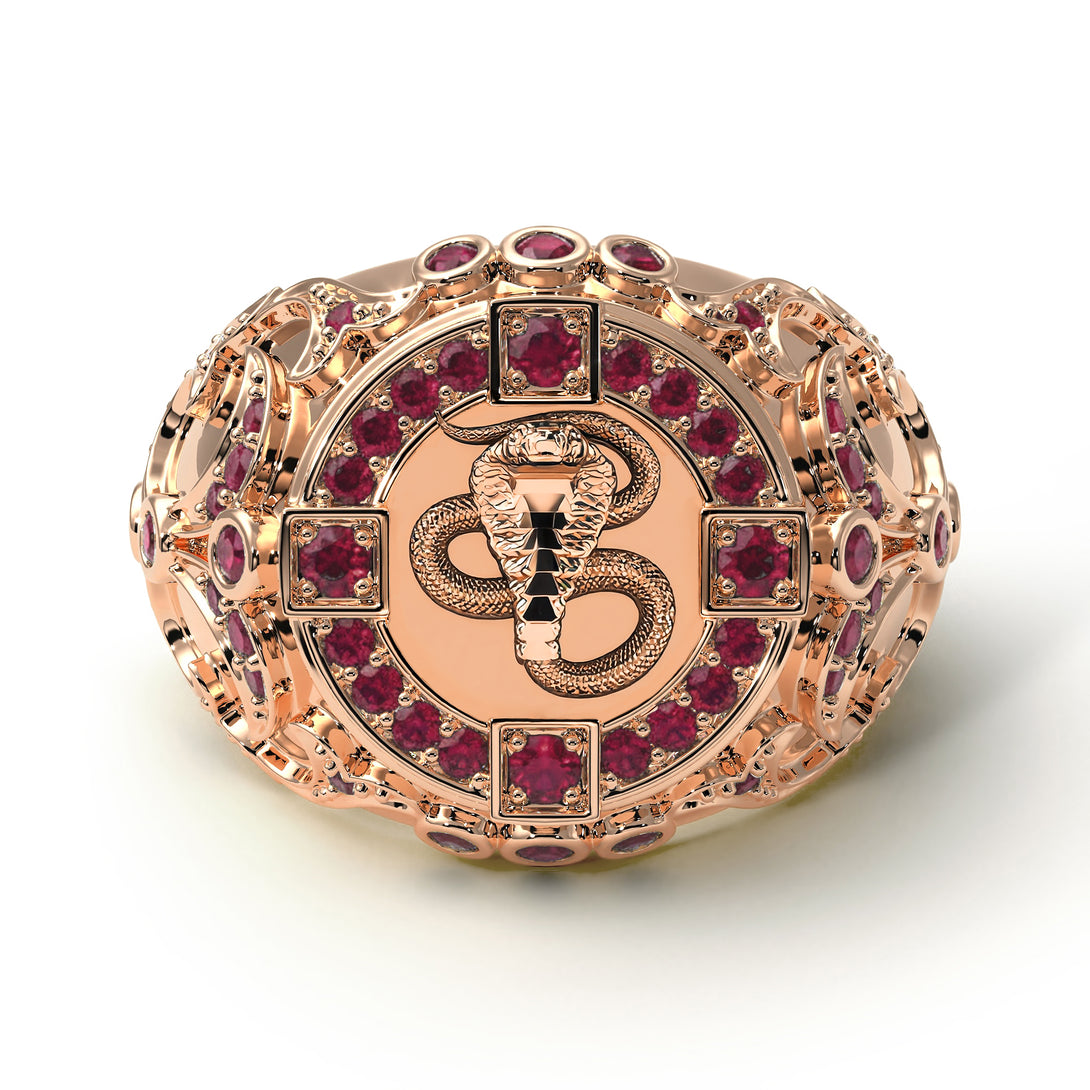Ruby Cobra Gold Men's Fashion Ring - Waylon No. 11